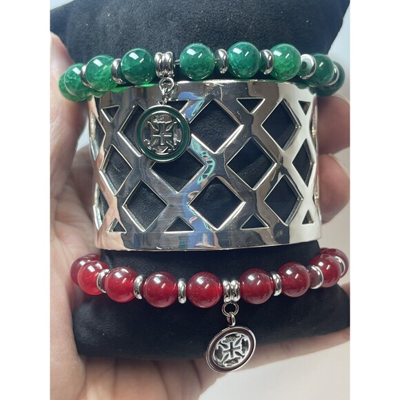 Rustic Cuff Christmas Holiday Edition 3 Piece Bracelet Set New - Picture 3 of 7